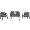 4-Piece Outdoor Iron Cnversation Sofa Set with Coffee Table and Cushions - 4 of 4