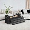 Storage Ottoman Bench with Legs, 15 x 43 x 15.7 Inches, 30 Gal. (112 L) Capacity, Synthetic Leather, Multi-Functional Footrest and Seat - 3 of 4