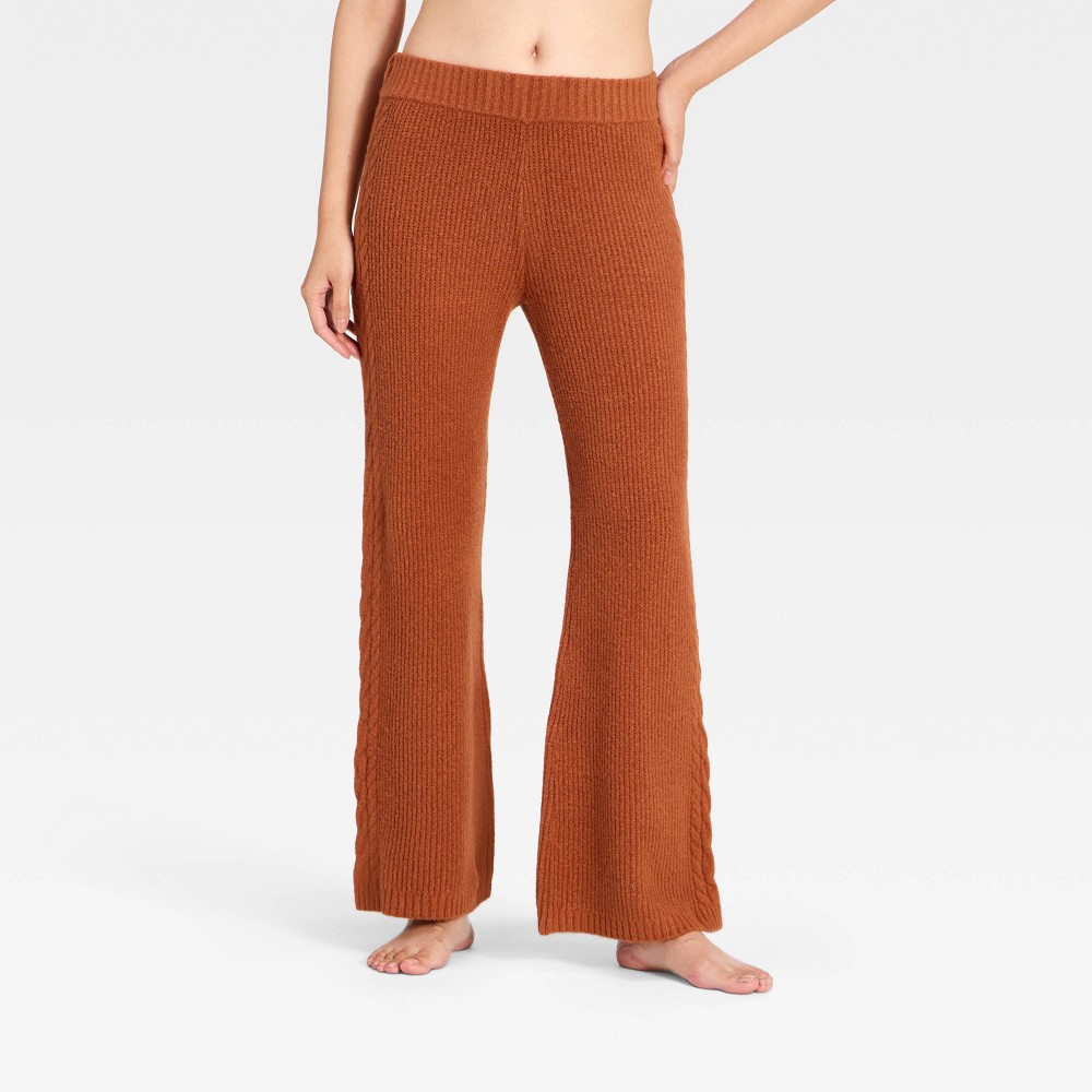 Women's Cable Knit Sweater Pants - Auden™ Orange S