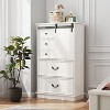 Hommoo Farmhouse 5 Drawers Chest Dresser with Sliding Door White - 3 of 4