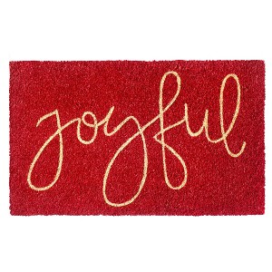 RugSmith White Machine Tufted Joyful Doormat - 1 of 4