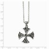 Black Bow Jewelry Stainless Steel Antiqued Celtic Cross Necklace - 20 Inch - 2 of 4