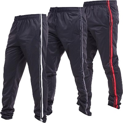 Ultra Performance Mens Athletic Tech Joggers/Track Pants with Zipper  Pockets |Black Tricot Athletic Bottoms Red/White/Black Stripe 2X 3 Pack