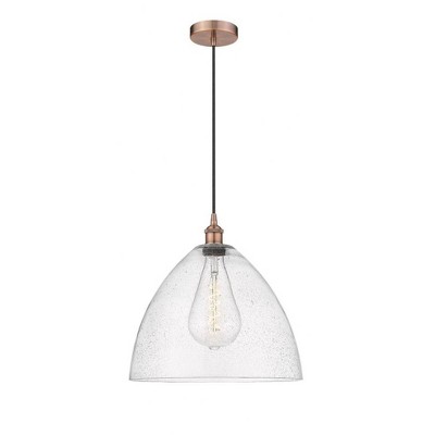 Edison Dome - 1 Light Cord Hung Pendant In Industrial Style-17.75 Inches Tall and 16 Inches Wide