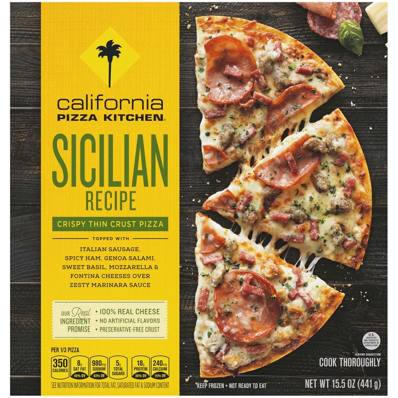 California Pizza Kitchen Sicilian Recipe Frozen Thin Crust Pizza - 15.5oz, 2 of 14