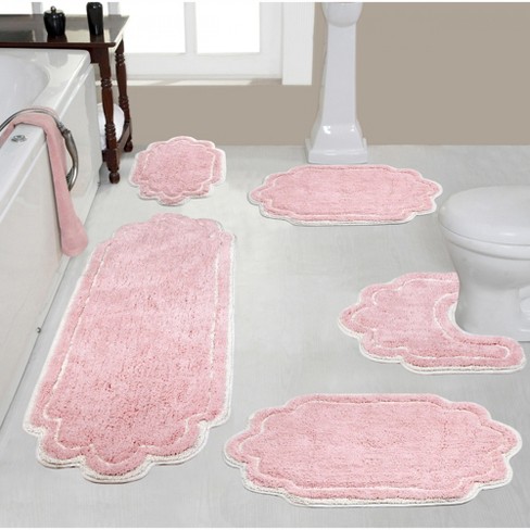 Set Of 5 Allure Collection Pink Cotton Tufted Bath Rug Set - Home Weavers : Target