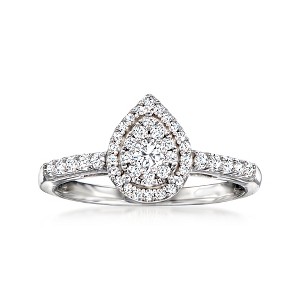 Ross-Simons 0.40 ct. t.w. Diamond Pear-Shaped Cluster Ring in Sterling Silver Size 5 - 1 of 4