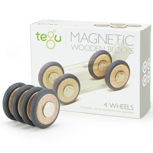 Tegu Magnetic Wooden Blocks, Wheels Accessory, Pack of 4 - 1 of 2