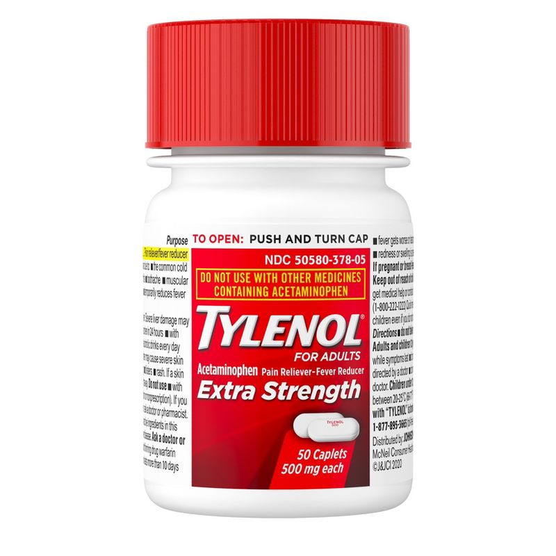 Tylenol Acetaminophen Pain Reliever Caplet - 50ct, 4 of 9