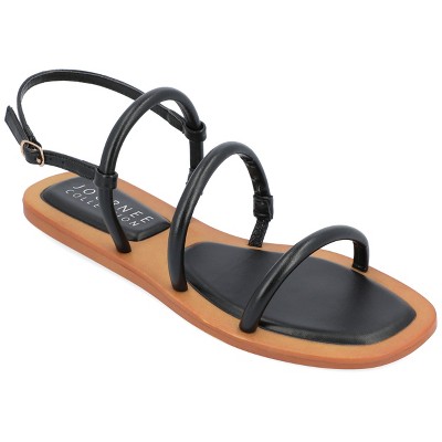 Journee Collection Womens Karrio Buckle Sling Back Flat Sandals