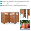 Sunnydaze Outdoor Patio or Porch Meranti Wood with Teak Oil Finish Folding Privacy Screen Fence - 44" - 4 of 4