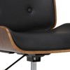 TiramisuBest Bentwood Office Chair - Black Faux Leather, Curved Seat, 360 Swivel, Adjustable Height - 3 of 4