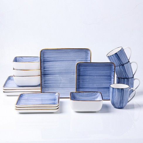 Stone Lain Florian Modern Porcelain Dish Set - 16-Piece Dinnerware