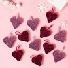 Northlight Set of 12 Tinsel Shimmering Heart-Shaped Valentine's Day Hanging Decorations 4" - 3 of 4