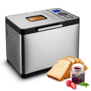 VEVOR Bread Maker, 19-in-1 2LB Dough Machine, Nonstick Ceramic Pan Automatic Breadmaker, 3 Loaf Sizes, 3 Crust Colors, Silver - 1 of 4