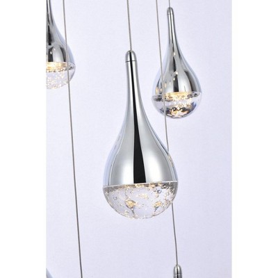 Amherst 36" Chrome LED Chandelier with Crystal Accents