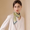 Anna-Kaci Women's Leaf Print Soft Silky Scarf with Lightweight Fabric Modern Square Design and Smooth Finish - 2 of 4