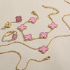 Qitian Clover Bracelet for Women 18K Gold Four Leaf Pink Lucky Link Clover Bracelets, Trendy Bracelets Set - 3 of 4