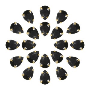 Unique Bargains Glass Craft Embellishments Flat Back Four Claws Teardrop Gems 20 Pcs - 1 of 4