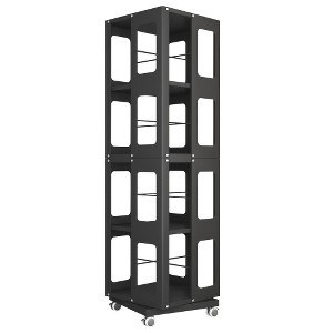 Lyngins 4-Tier All-Steel Bookshelves with Wheels,Rotating Corner Bookshelf,Tall Book Racks,Vertical Narrow Bookcases for Living Room,Office - 1 of 4