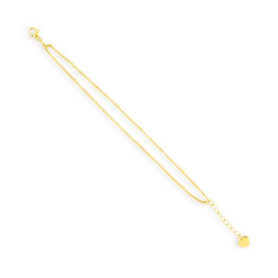 EVRY JEWELS WATERPROOF Gold or Silver Plated Double Layer Beaded Chain Bracelet