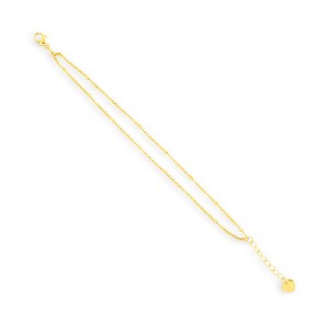 EVRY JEWELS WATERPROOF Gold or Silver Plated Double Layer Beaded Chain Bracelet - 1 of 2