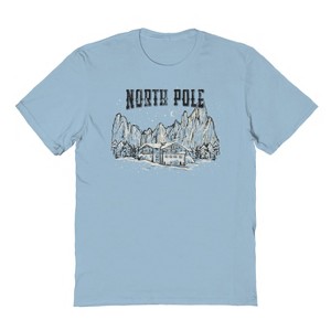 Rerun Island Men's Christmas North Pole Cabin Short Sleeve Graphic Cotton T-shirt - 1 of 1