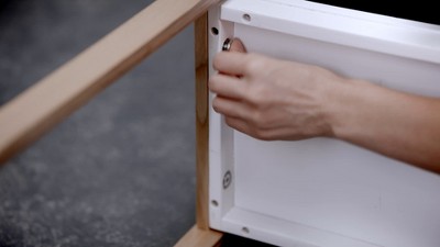 White and Natural Wood 5-Tier Freestanding Shelf