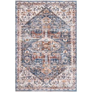 Nuloom Hannah Distressed Traditional Medallion Fringe Indoor Area Rug - 1 of 4