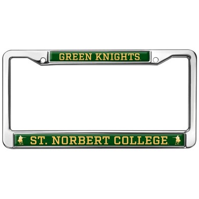 St. Norbert College Green Knights Full Size Standard License Plate Metal Frame