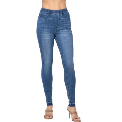 Women's High Waist Release Hem Pull On Skinny Jegging - Judy Blue
