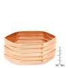 Steeltime Ladies 18k rose gold plated stainless steel set of 5 hexagon bangles bracelets - 3 of 4