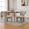 Dining Chair Set of 2,Modern Chenille Upholstered Accent Chair with Rubberwood Legs,Curved Back Armless Dining Chair for Dining Room-Koiai - 2 of 4