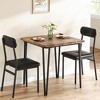 2-Piece Square Dining Set - Small Space Wood Table w/2 Upholstered Chairs, Modern Dinette for Breakfast Nook - 4 of 4