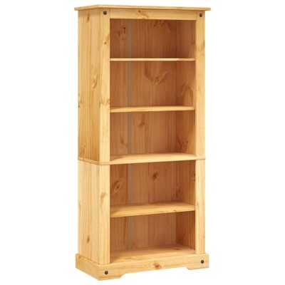 vidaXL 5-Tier Bookcase - Rustic Mexican Pine Corona Range - Resistant Pinewood - Ample Storage with 5 Shelves
