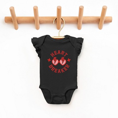 The Juniper Shop Heart Breaker Sunglasses Baby Flutter Sleeve Bodysuit