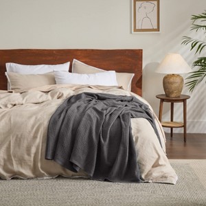 Bedsure | Waffle Weave 100% Cotton Solid Blanket For All Season, Breathable and Soft, Waffle Weave Blanket for Summer Spring, Bed Blanket, Best Gift - 1 of 4