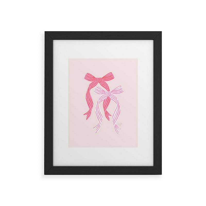 Deny Designs KrissyMast Striped Bows in Pinks Art Print, 1 of 3