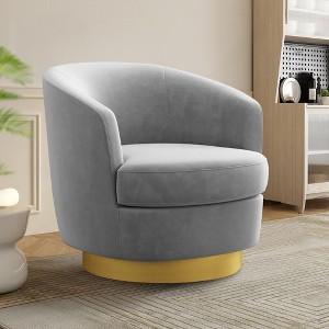 Likepay Velvet Swivel Accent Chair Barrel Chair, 360° Swivel Chair, Makeup Vanity Stool Modern Accent Chair for Living room Bedroom - 1 of 4