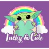 Girl's Star Wars: The Mandalorian Grogu St. Patrick's Day Rainbow Lucky and Cute T-Shirt - 2 of 4
