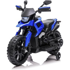 6V Kids Ride-On Motorcycle with Training Wheels, Headlight & Music, Adjustable 2-5 MPH Electric Toddler Bike for Boys & Girls - 1 of 4
