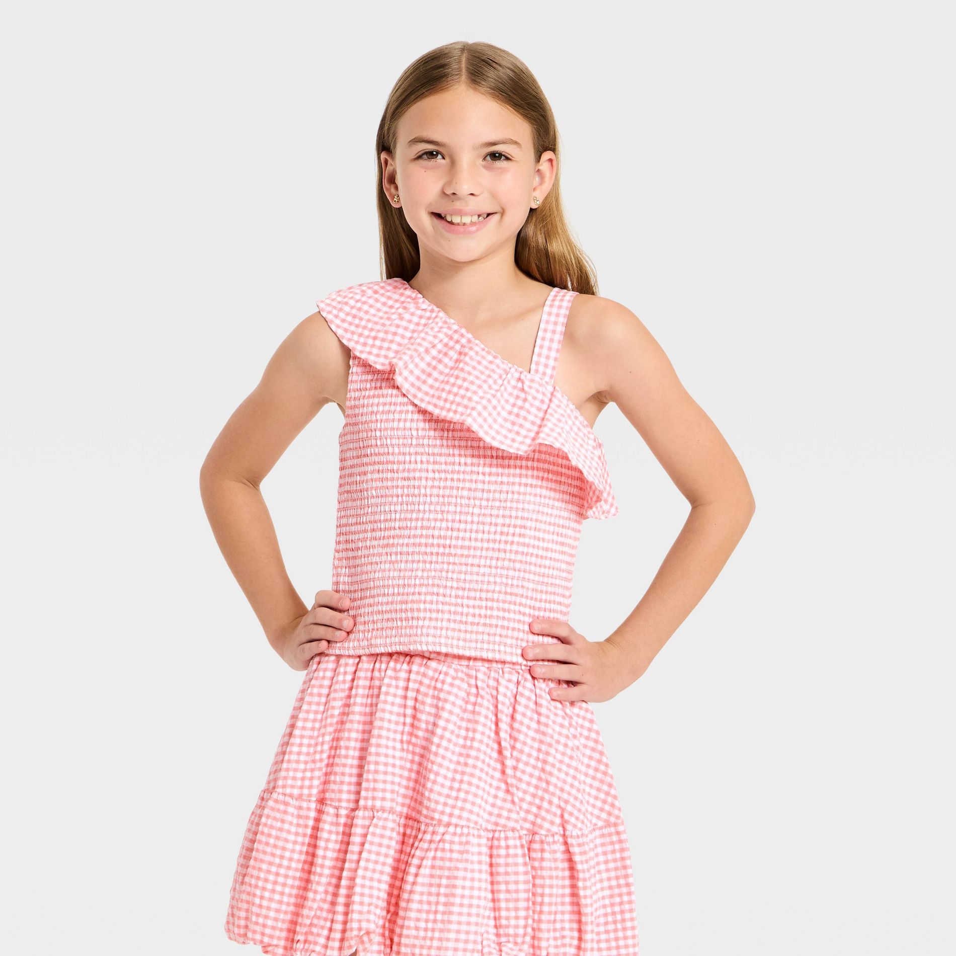 Girls' Smocked One Shoulder Top - Cat & Jack™