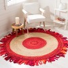 Cape Cod CAP701 Handmade Woven Area Rug - Red/Natural - 6' X 6'  Round - Safavieh - 2 of 4