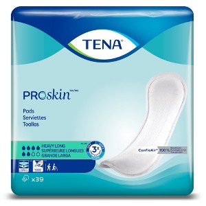 TENA ProSkin Heavy Long Unisex Incontinent Pad Long Length 15" L 47619, 39 Ct - 1 of 2