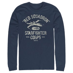 Men's Star Wars Rebel X-Wing Starfighter Corps Collegiate Long Sleeve Shirt - 1 of 4