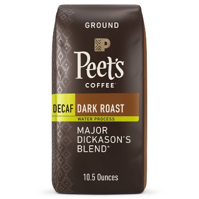 Peet&#39;s Decaf Major Dickason&#39;s Blend Dark Roast Ground Coffee 10.5oz