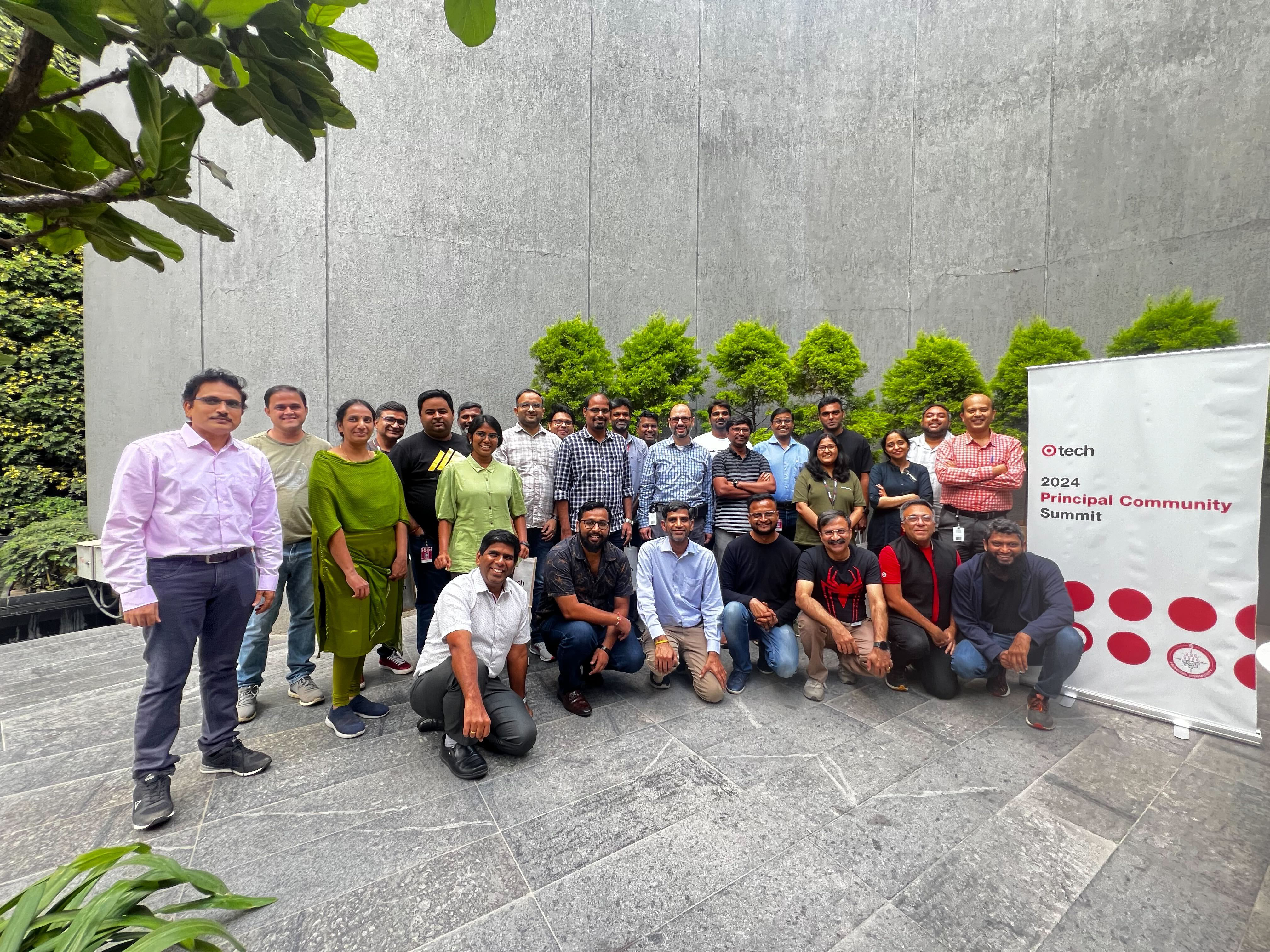 A group photo of Target principal engineers in India. 