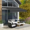 Resenkos Patio Awning, Outdoor Sun Shade Shelter Cover Awnings,10' x 8' Retractable Awning, 280gsm UV Resistant Sunshade Shelter, Dark Gray - 2 of 4