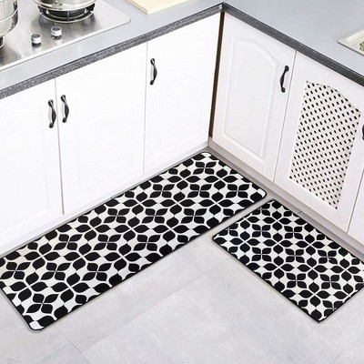 Evideco French Home Goods Martha Printed Kitchen Mats - Non-Slip, Washable, Tile Design, Available in Two Sizes