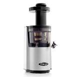 Omega Vertical Slow Masticating Juicer, Compact Design with Automatic Pulp Ejection, 43 RPM, 150-Watt, in Silver (VSJ843RS)